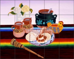 Pan Dulce by Raul del Rio Ceramic Tile Mural POV-RR006