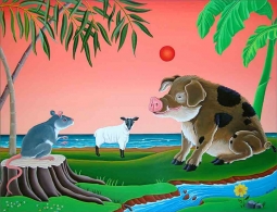 Lito's Pig by Raul del Rio Accent & Decor Tile POV-RR019AT