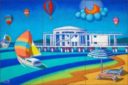 Sailing Around the Rotonda by Stefano Calisti Ceramic Tile Mural POV-SC006
