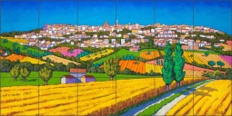 View of the Bell Tower by Stefano Calisti Ceramic Tile Mural POV-SC012