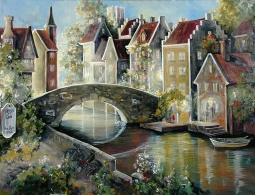 Brugge Canal by Tisha Whitney Accent & Decor Tile POV-TWA016AT