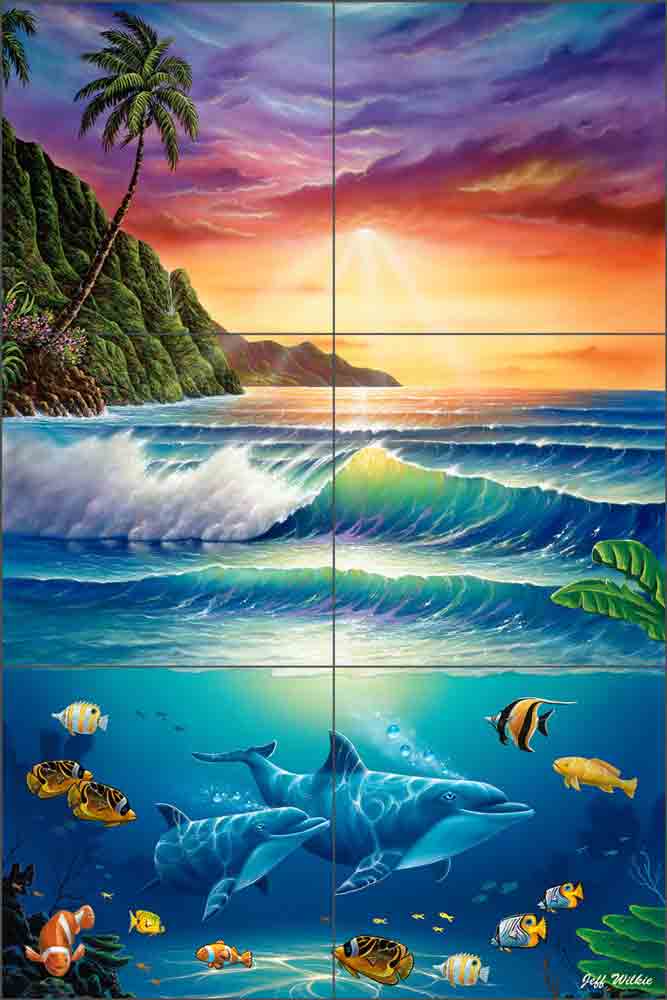 Colors of Maui by Jeff Wilkie Ceramic Tile Mural POV-JWA007