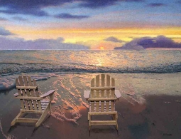 Ocean Sunset by Raenette Franklin Accent & Decor Tile RFA009AT