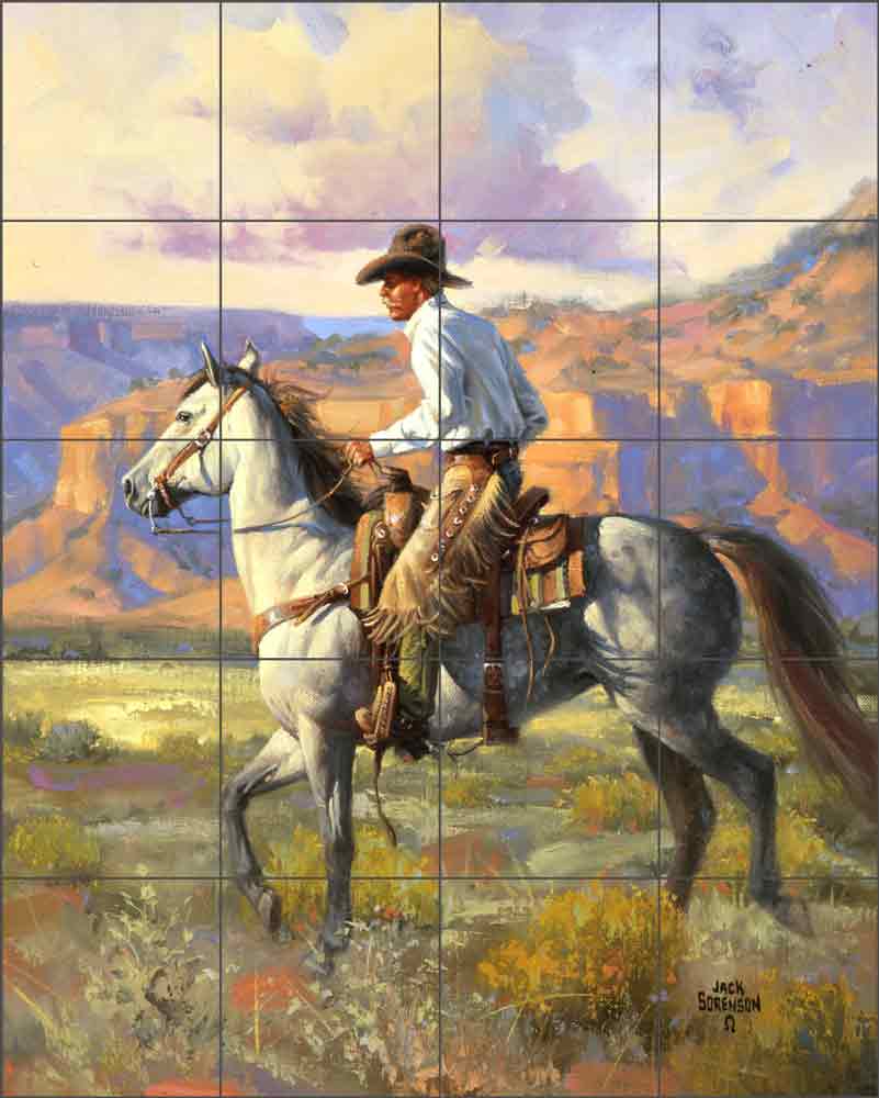 Trottin' In by Jack Sorenson Ceramic Tile Mural RW-JS028