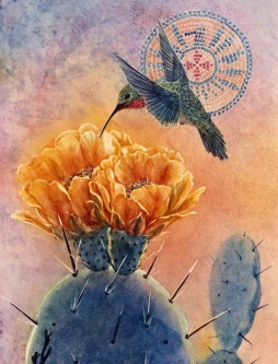 Hedgehog and Hummer by Kathy Morrow Accent & Decor Tile RW-KM010AT