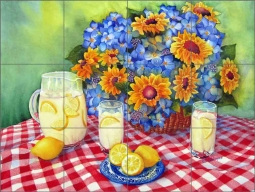 Lemonade for Two by Sarah A Hoyle Ceramic Tile Mural RW-SH004