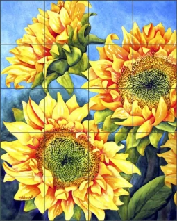 Sunflowers by Sarah A Hoyle Ceramic Tile Mural RW-SH011