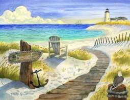 Boardwalk to the Beach by Robin Wethe Altman Accent & Decor Tile RWA004AT