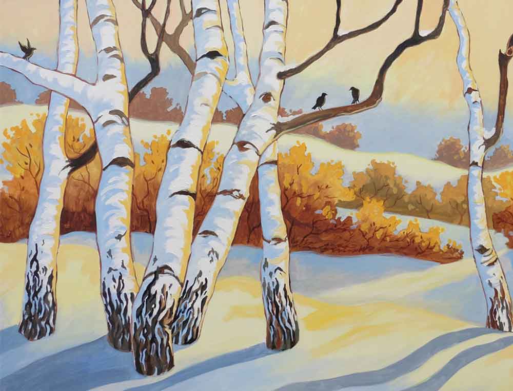Birch Trees in Winter by Robin Wethe Altman Accent & Decor Tile RWA034AT