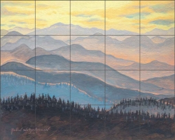 Appalachian Mountains in Winter by Robin Wethe Altman Ceramic Tile Mural RWA042