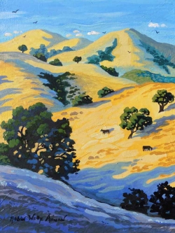 California Hills and Oaks by Robin Wethe Altman Accent & Decor Tile RWA050AT