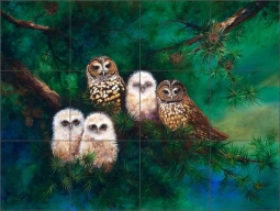 Evening in the Forest by Susan Libby Ceramic Tile Mural SLA096