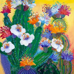 Crazy Color Cactus by Susan Libby Accent & Decor Tile SLA099AT