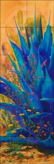 Agave Garden by Susan Libby Ceramic Tile Mural SLA101
