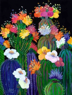 Cactus Blossoms by Susan Libby Accent & Decor Tile SLA103AT