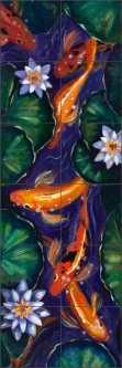 Koi Garden by Susan Libby Ceramic Tile Mural SLA107