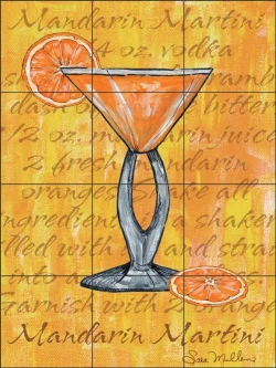 Mandarin Martini by Sara Mullen Ceramic Tile Mural SM015