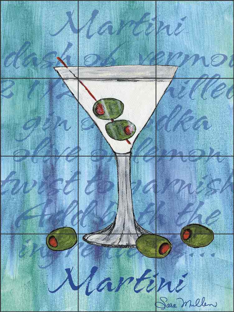 Martini by Sara Mullen Ceramic Tile Mural SM017