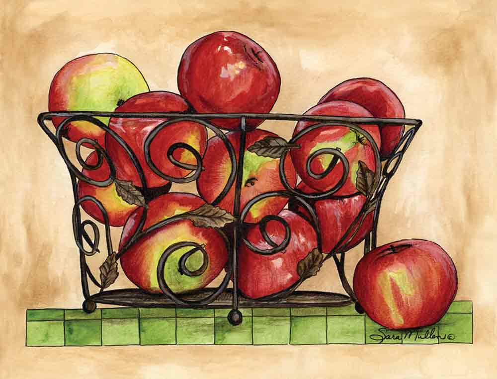 Macintosh Basket by Sara Mullen Ceramic Accent & Decor Tile SM080AT