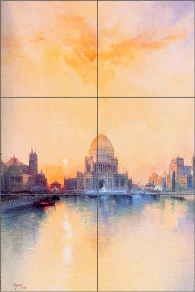 Chicago World's Fair by Thomas Moran Ceramic Tile Mural TM003