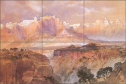Cliffs of the Rio Virgin by Thomas Moran Ceramic Tile Mural TM006