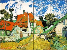 Village Street in Auvers by Vincent van Gogh Ceramic Tile Mural VVG006