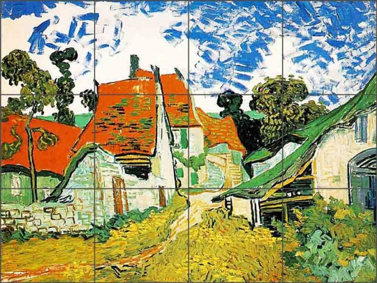 Village Street in Auvers by Vincent van Gogh Ceramic Tile Mural