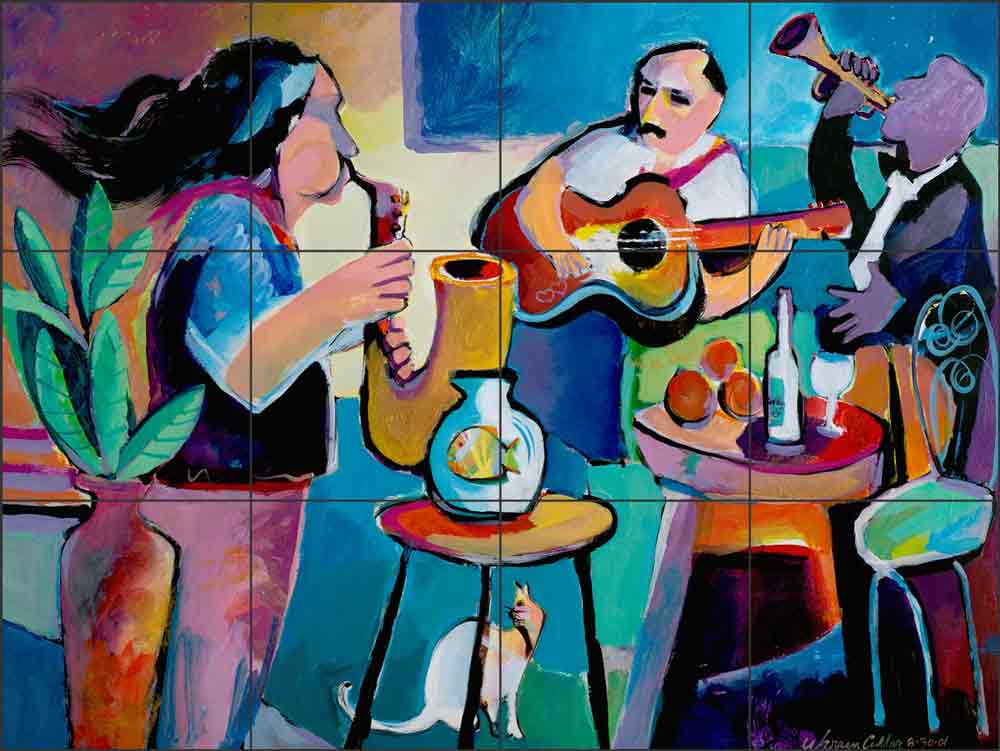 Musicians by Warren Cullar Ceramic Tile Mural WC140