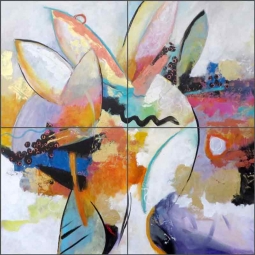 Leaf Structure by Warren Cullar Ceramic Tile Mural WC153