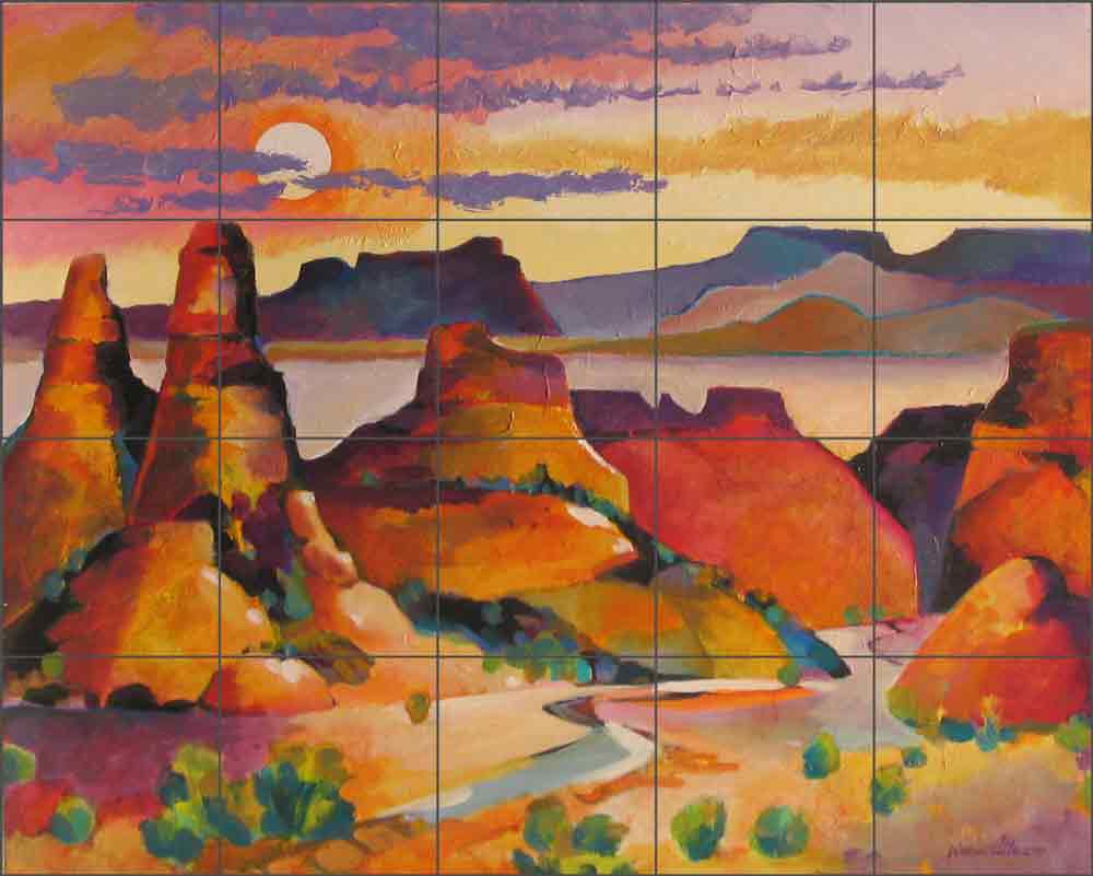 Sunset by Warren Cullar Ceramic Tile Mural WC157