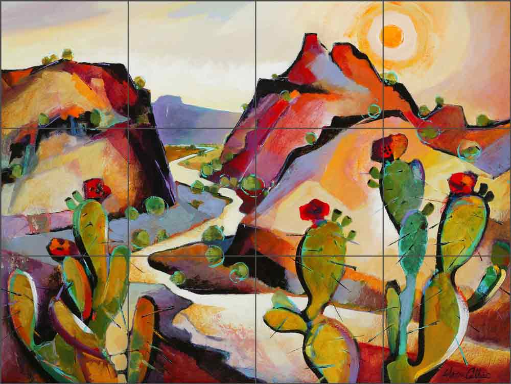 Cactus Canyon by Warren Cullar Ceramic Tile Mural WC158