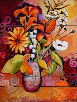 Vase 1 by Warren Cullar Ceramic Tile Mural WC164