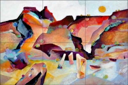Map Mountains by Warren Cullar Ceramic Tile Mural WC172