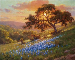 A Glowing Sunset by William Hagerman Ceramic Tile Mural WHA001