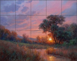 Moody Sunset by William Hagerman Ceramic Tile Mural WHA011