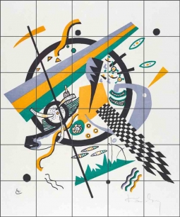 Small Worlds IV by Wassily Kandinsky Ceramic Tile Mural WK5001