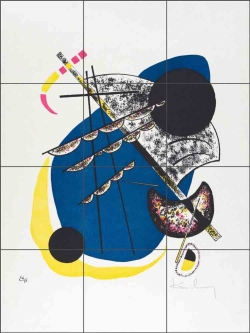Small Worlds II by Wassily Kandinsky Ceramic Tile Mural WK5003