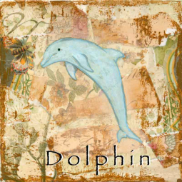 Sea Life: Dolphin by Bridget McKenna Ceramic Accent & Decor Tile CCI-BRI254AT