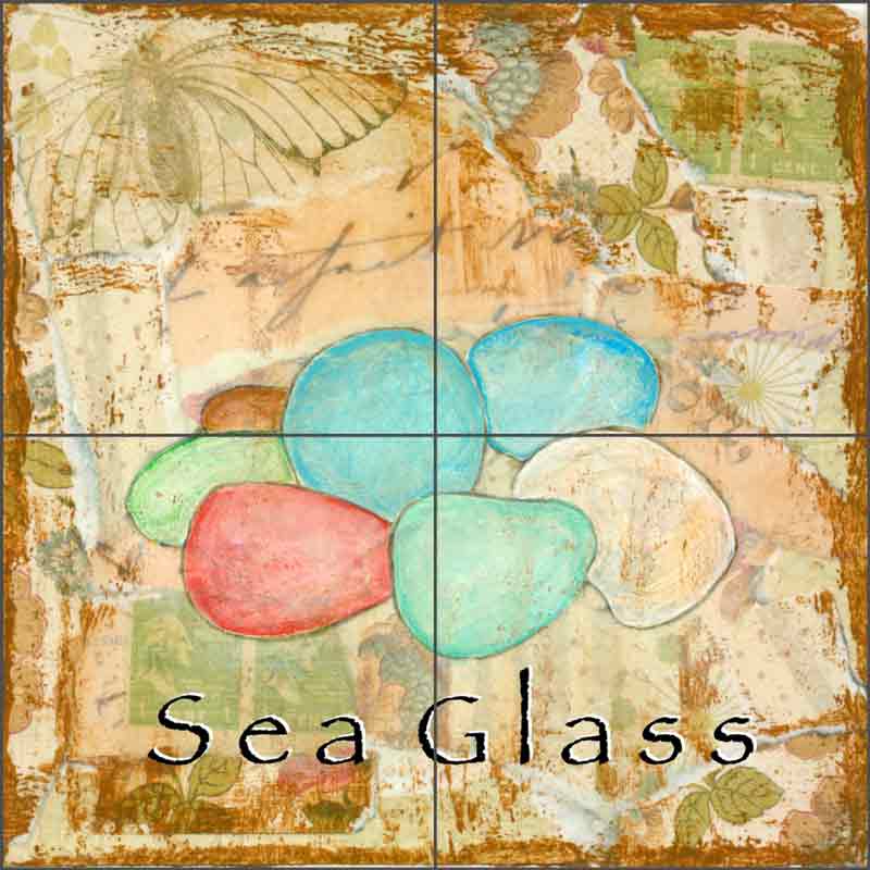 Sea Life: Sea Glass by Bridget McKenna Ceramic Tile Mural CCI-BRI259