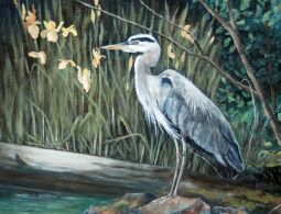 Heron Blues by Debbie Hughbanks Ceramic Accent & Decor Tile DHA004AT