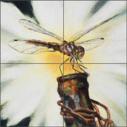 Dragonfly by Debbie Hughbanks Ceramic Tile Mural DHA037