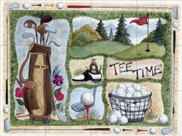 Tee Time by Donna Jensen Ceramic Tile Mural DJ032