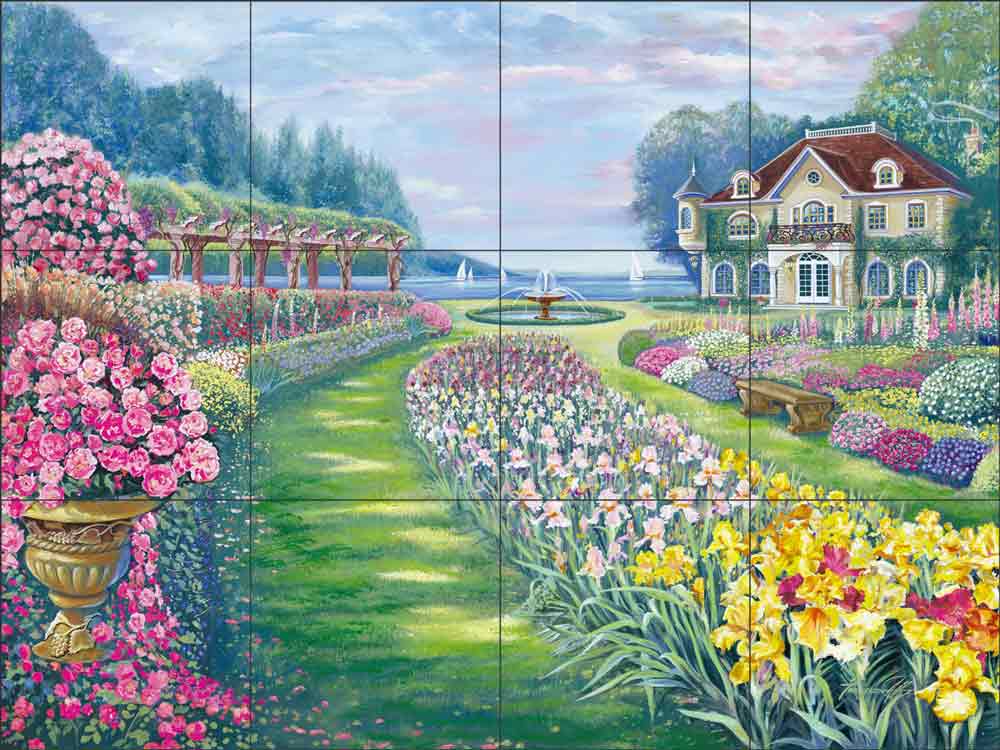 Paradise Garden by Fernando Agudelo Ceramic Tile Mural FAA012