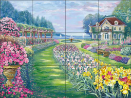 Paradise Garden by Fernando Agudelo Ceramic Tile Mural FAA012