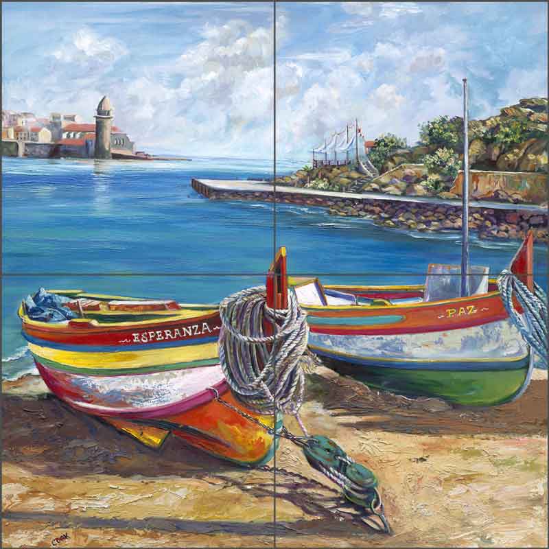 Harbor View by Ginger Cook Ceramic Tile Mural GCS006