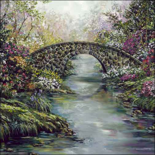 The Stone Bridge by Ginger Cook Ceramic Accent & Decor Tile - GCS063AT