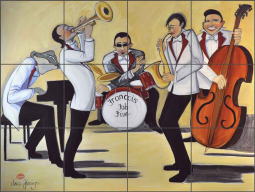 Francois' Fab Five by Jann Harrison Ceramic Tile Mural JHA012