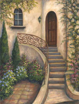 Stairway to Heaven by Joanne Morris Margosian Ceramic Accent & Decor Tile JM020AT