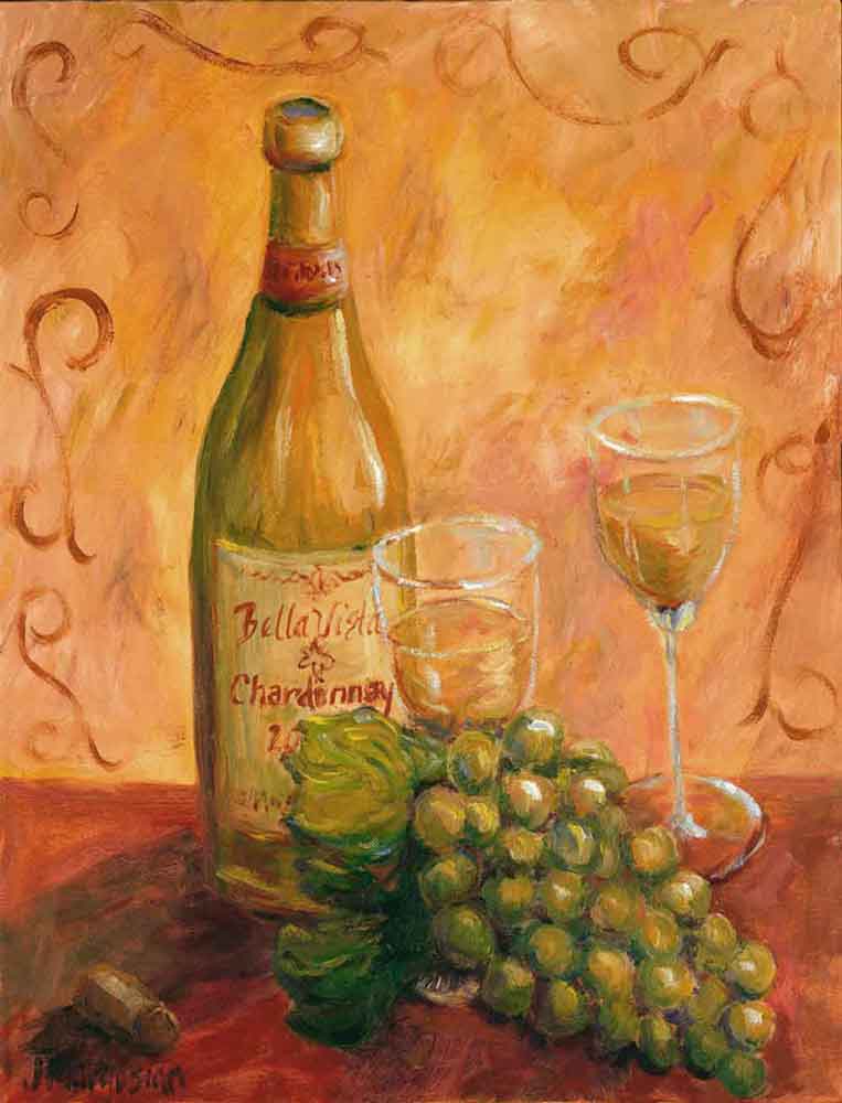 Chardonnay by Joanne Morris Margosian Ceramic Accent & Decor Tile JM037AT