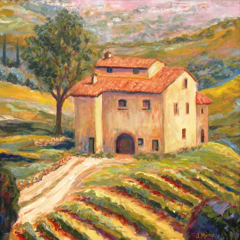 Tuscan Vineyard by Joanne Morris Margosian Ceramic Tile Mural JM115AT